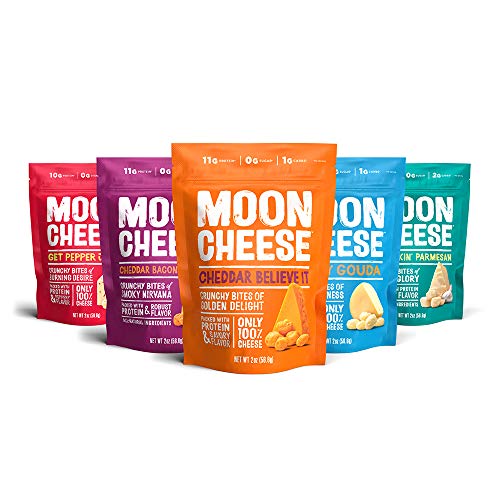 Moon Cheese, 5 Pack, Assortment Cheddar, Gouda, Pepper Jack, Ba