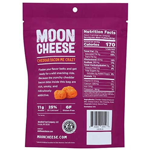 Moon Cheese Cheddar Bacon Me Crazy Bites, 2 Oz