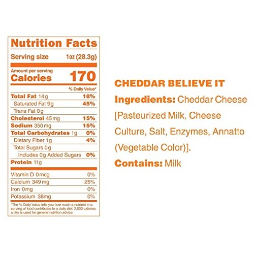 Moon Cheese Cheddar Believe It, 1 Ounce, 12-Pack, Crunchy, Prote...