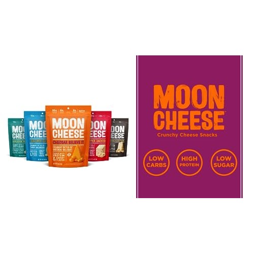 Moon Cheese Cheddar Believe It, 1 Ounce, 12-Pack, Crunchy, Prote...