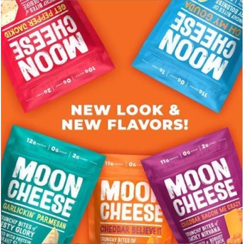 Moon Cheese Garlickin Parmesan, 100% Parmesan Cheese Snacks, Cr
