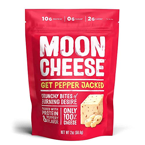 Moon Cheese Get Pepper Jacked,100% Pepper Jack Cheese Snacks, Cr