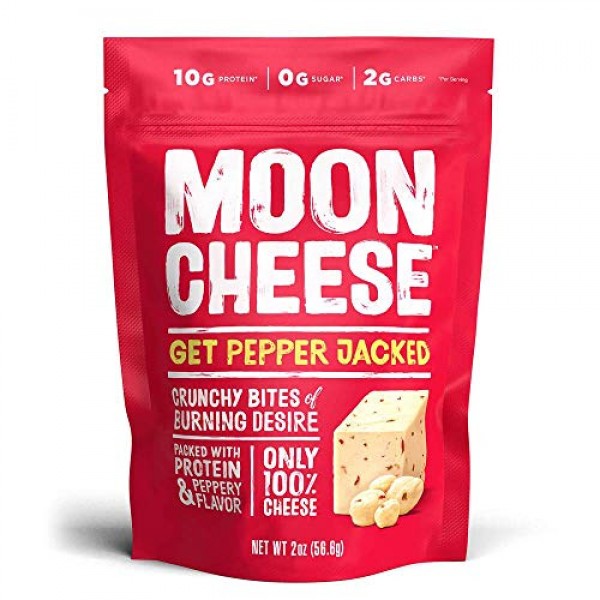 Moon Cheese Get Pepper Jacked,100% Pepper Jack Cheese Snacks, Cr...