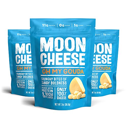 Moon Cheese Oh My Gouda, 100% Gouda Cheese Snacks, Crunchy Keto