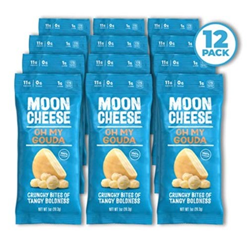Moon Cheese Oh My Gouda, 100% Gouda Cheese Snacks, Crunchy Keto