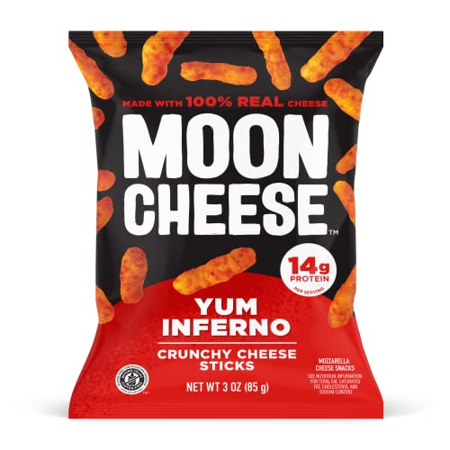 Moon Cheese Sticks, Rowdy Yum Inferno, 3-Ounce 2-Pack, 100% Real...