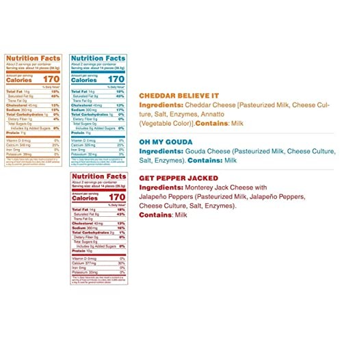 Moon Cheese Variety Pack, 2 ounce, 9-pack, Crunchy, Protein Rich...