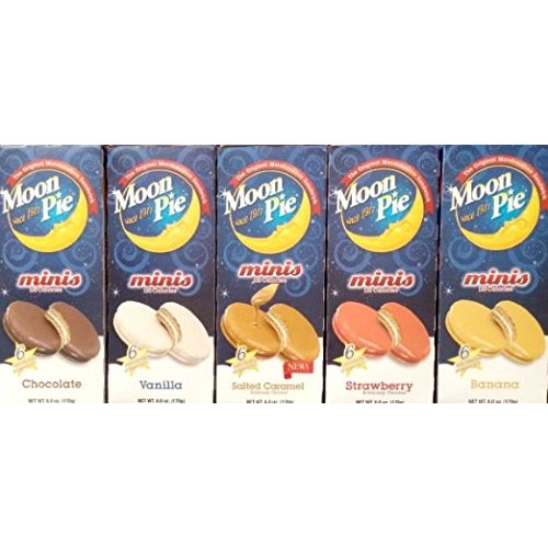 Moon Pie Minis - Complete Variety Pack - All 5 Flavors! 5 Boxes...