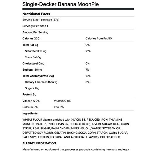 MoonPie Single Decker Banana Marshmallow Sandwich - 2oz, 12Count...