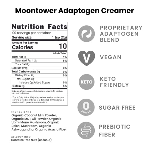Moontower Keto Mushroom Coffee Creamer - lions mane, reishi, as...