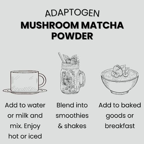 Mushroom Matcha - Ceremonial Grade Matcha Green Tea Powder with ...