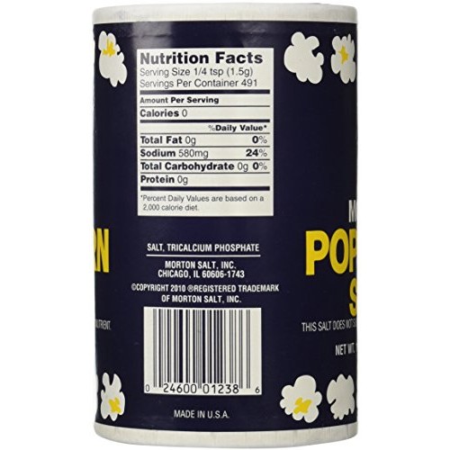 1Lb 10Oz Morton Popcorn Salt For Green Salad, Corn On The Cob, F