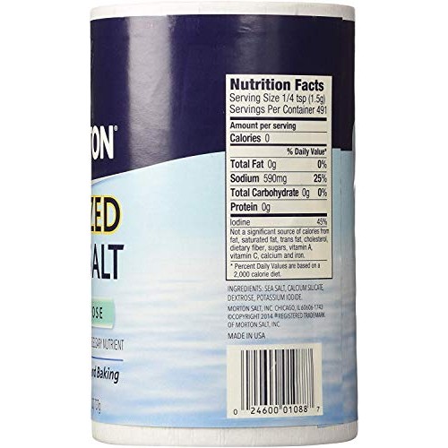 Morton Sea Salt - 26 Oz For All Cooking And Baking Iodized Sea