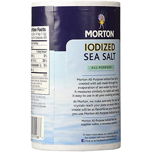 Morton Sea Salt - 26 Oz For All Cooking And Baking Iodized Sea