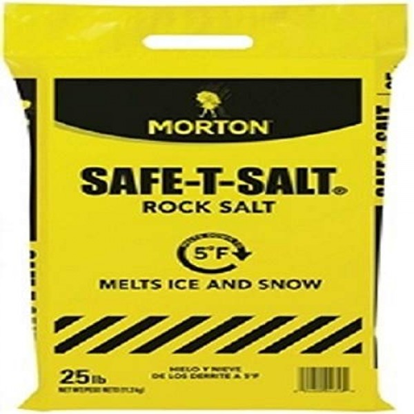 Morton Safe-T-Salt Rock Salt 25.0 Lb For Snow And Ice Removal
