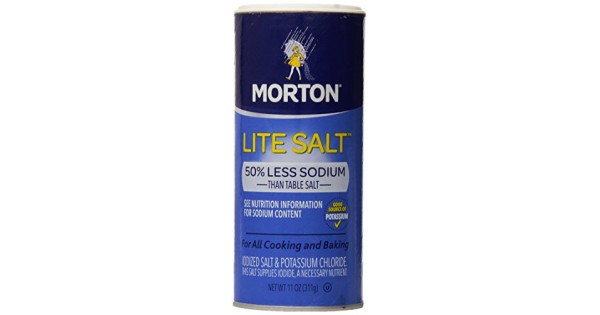 Morton Lite Salt, With Half The Sodium Of Table Salt, 11 oz (4pack)