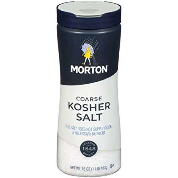 Morton Kosher Salt, Coarse, 16 Ounce Pack Of 12
