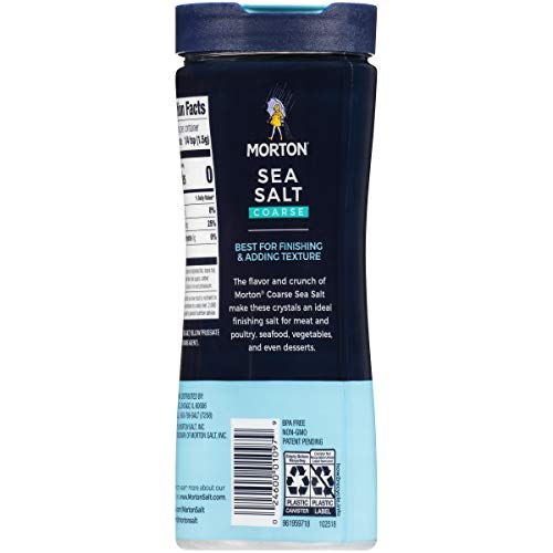 Morton Sea Salt, Coarse, 17.6 Ounce Canister Pack Of 12