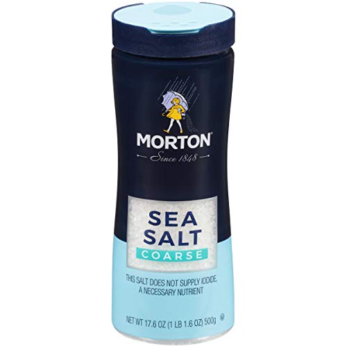 Morton Sea Salt, Coarse, 17.6 Ounce Canister Pack Of 12