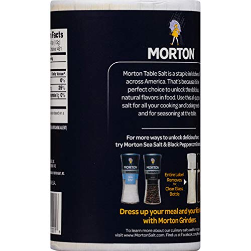 Morton Table Salt, Non-Iodized, 26 Ounce Canister Pack Of 24
