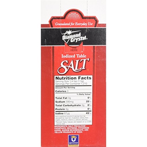 Diamond Crystal Table Iodized Salt, 4 Pound