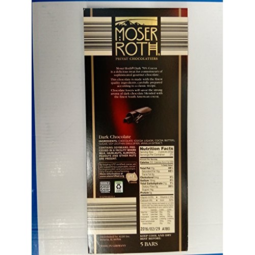 Moser Roth 70% Premium Fine German Dark Chocolate Bars. Pack Of Moser Roth 70% Premium Fine German Dark Chocolate Bars. Pack Of