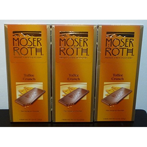 Moser Roth Fine German European Chocolate Toffee Crunch 3 Pack