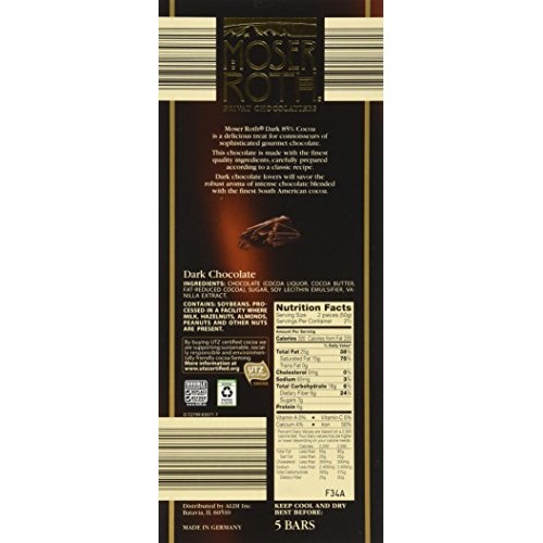 Moser Roth Privat Chocolatiers 85% Cocoa 4 Packs Moser Roth Privat Chocolatiers 85% Cocoa 4 Packs