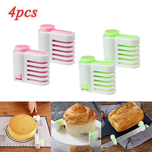 Bread Cutter,Mosunx Housewares 4 Pcs Adjustable Even Cake Slicin