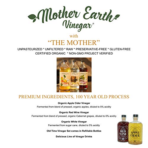 Mother Earth Org Apple Cider &Amp; Red Wine Vinegar With The Mother,