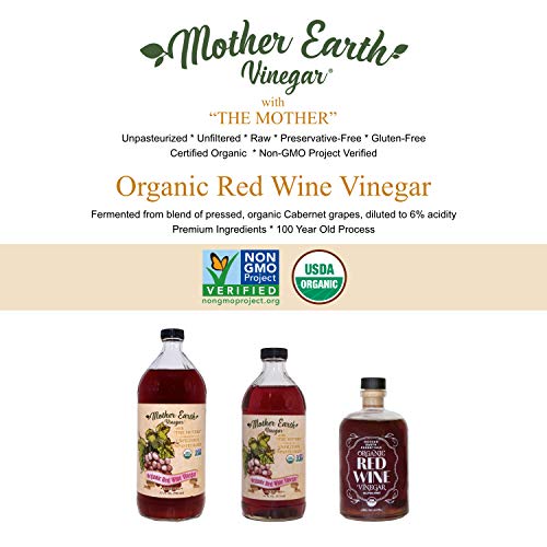 Mother Earth, Organic Red Wine Vinegar With The Mother, Fermente