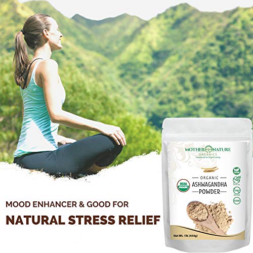 Pure Organic Ashwagandha Powder - 16 Ounce Bag - Non-Gmo - Perfe