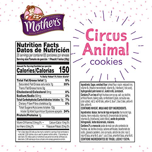 Mother’S Cookies, Original Circus Animal, 20 Oz Caddy 20 Pack
