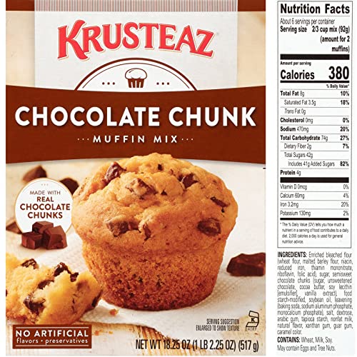 Chocolate Chip Muffin Mix Bundle Two Boxes 18.25 oz Krusteaz C...