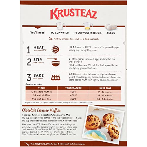 Chocolate Chip Muffin Mix Bundle Two Boxes 18.25 oz Krusteaz C...