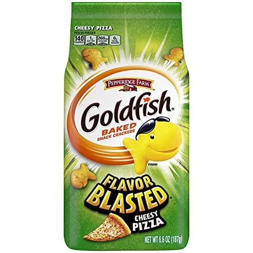 Goldfish Flavor Blasted Cheesy Pizza Crackers, Snack Crackers, 6...