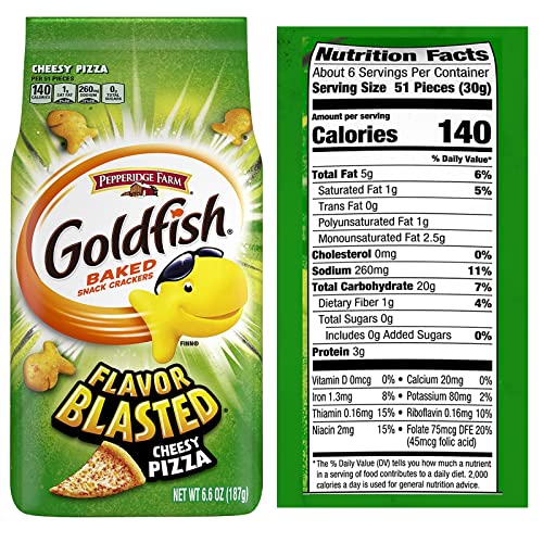 Goldfish Flavor Blasted Cheesy Pizza Crackers, Snack Crackers, 6...