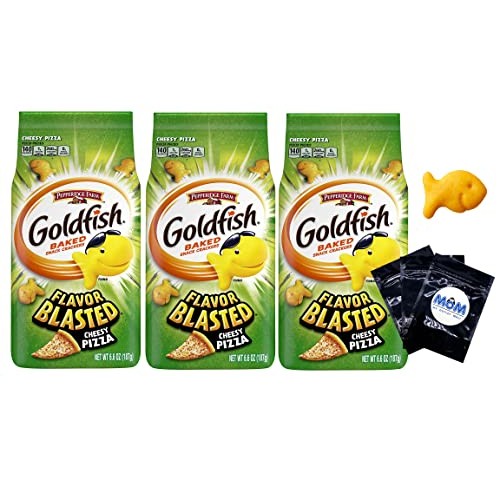 Goldfish Flavor Blasted Cheesy Pizza Crackers, Snack Crackers, 6...
