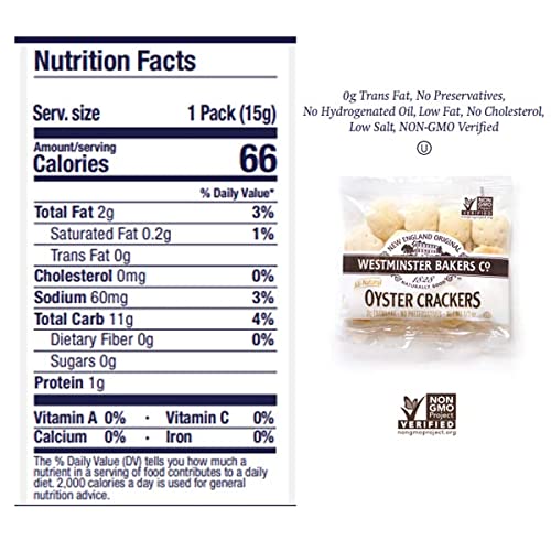 Oyster Crackers Single Serve Soup Cracker 0.50 Oz Pack of 50 S...