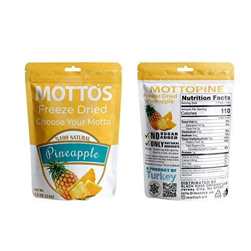 Mottos Freeze Dried Pineapple,1.2Oz,100% Natural, Only Natural I