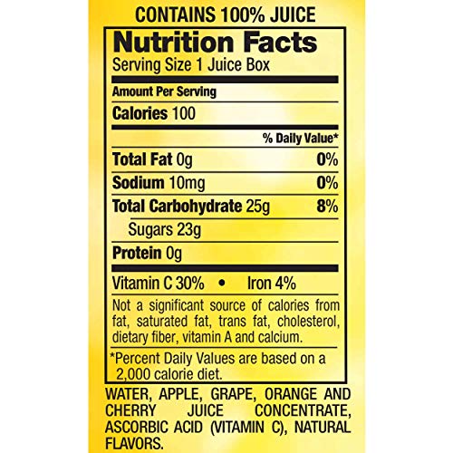 Motts 100% Fruit Punch Juice, 6.75 Fluid Ounce Box, 8 Count Pa