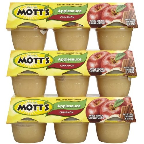 Motts Cinnamon Apple Sauce, 4 Oz, 6 Ct, 3 Pk