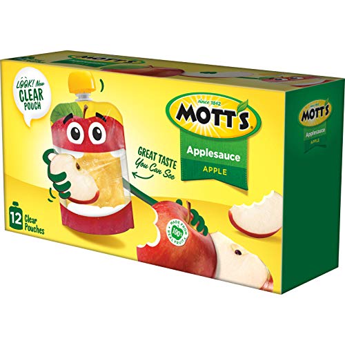 Motts Applesauce, 3.2 Ounce Clear Pouch, 12 Count
