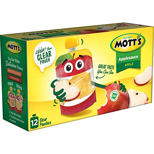 Motts Applesauce, 3.2 Ounce Clear Pouch, 12 Count