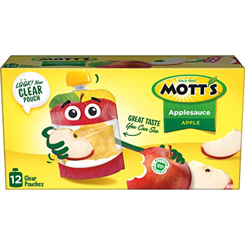 Motts Applesauce, 3.2 Ounce Clear Pouch, 12 Count