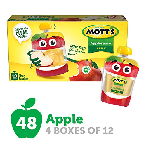 Motts Applesauce, 3.2 Ounce Clear Pouch, 12 Count Pack Of 4,