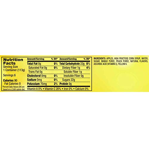 Motts Applesauce, Mango Peach, 4 Ounce Cups Pack Of 72