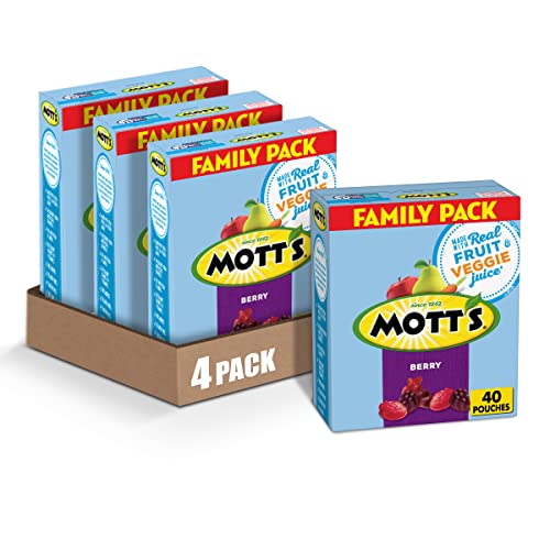 Motts Berry Fruit Snacks Family Pack, 30 oz, 40 ct Pack of 4