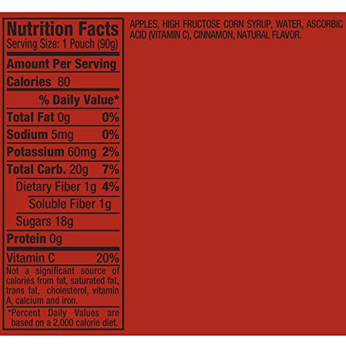 Motts Cinnamon Applesauce, 3.2 Ounce Clear Pouch, 12 Count Pac