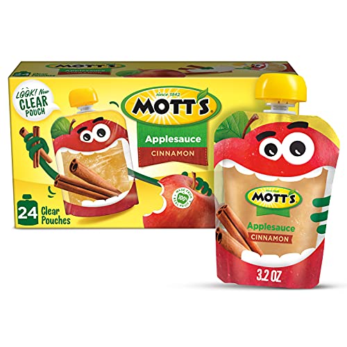Motts Cinnamon Applesauce, 3.2 Ounce Clear Pouch, 4 Count Pack